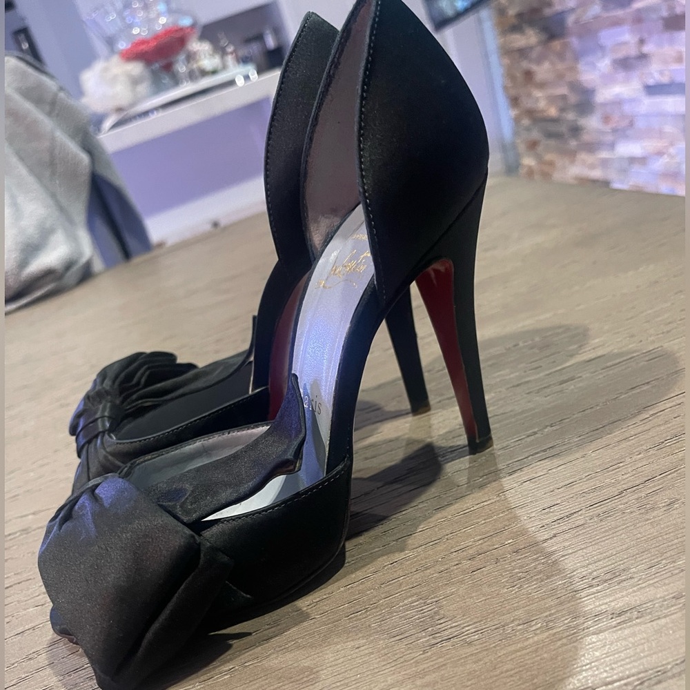 Christian Louboutin heels. Size 37. Satin and in great condition.